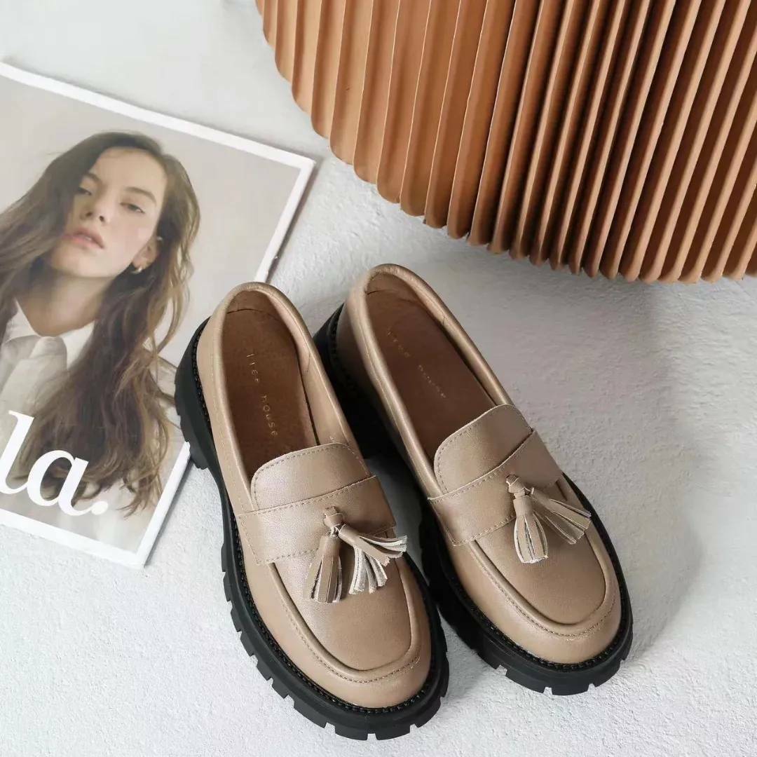 真皮流蘇文青牛津鞋