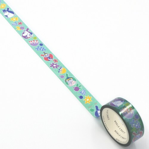 MOOMIN嚕嚕咪 綠色 PET透明膠帶｜日本WORLD CRAFT