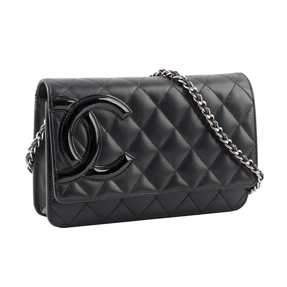 【CHANEL】小牛皮康朋系列 WOC鍊包(黑色)