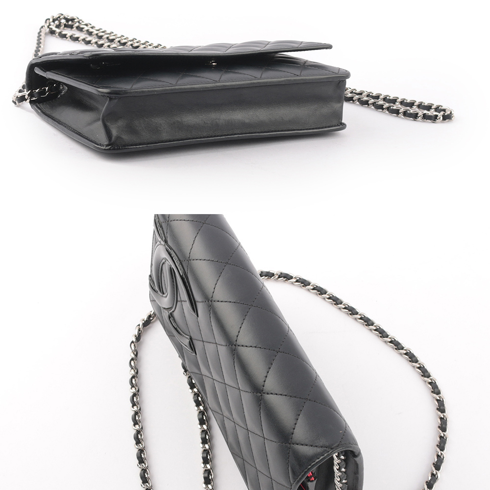 【CHANEL】小牛皮康朋系列 WOC鍊包(黑色)