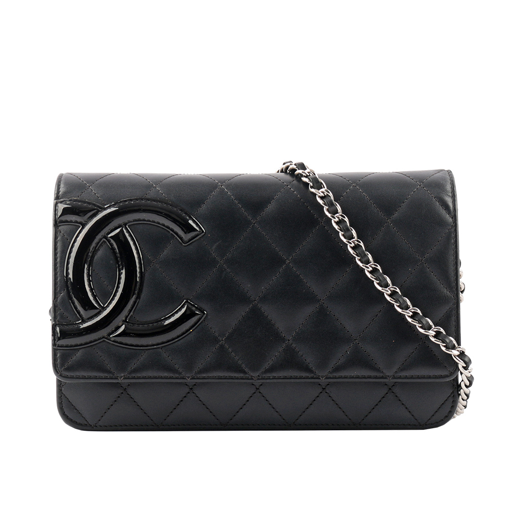 【CHANEL】小牛皮康朋系列 WOC鍊包(黑色)