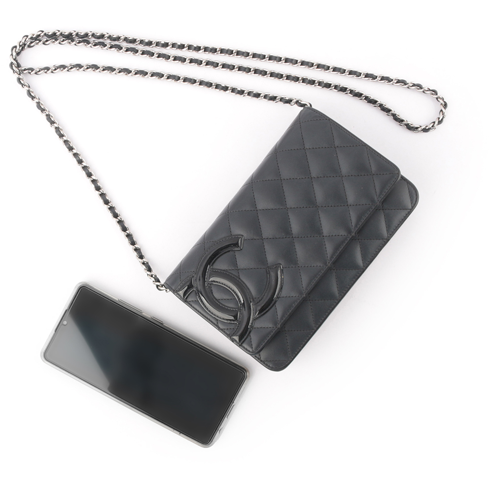 【CHANEL】小牛皮康朋系列 WOC鍊包(黑色)