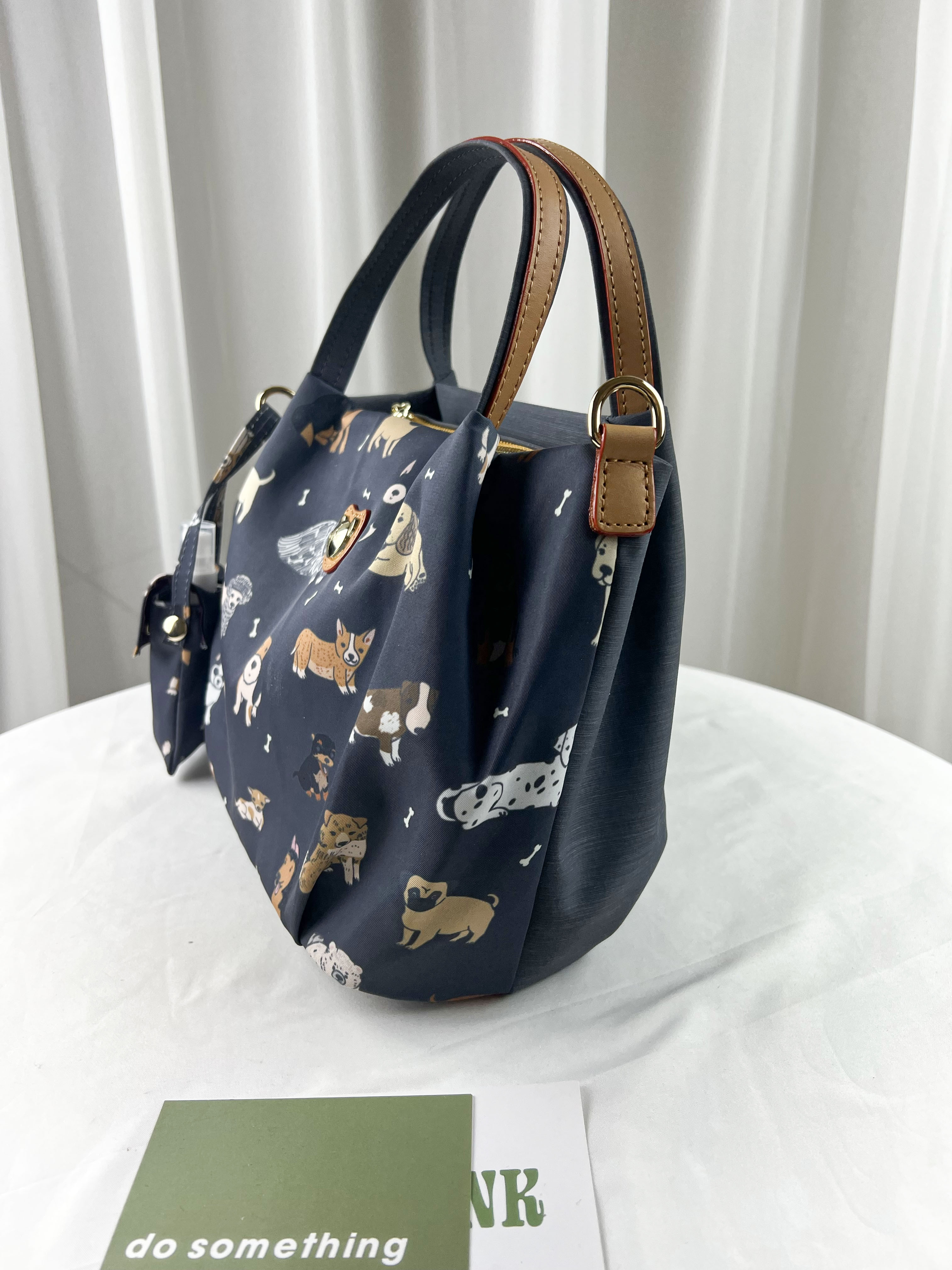 GOODS 灰色狗狗尼龍防潑水手提包 / 側背包 #2808