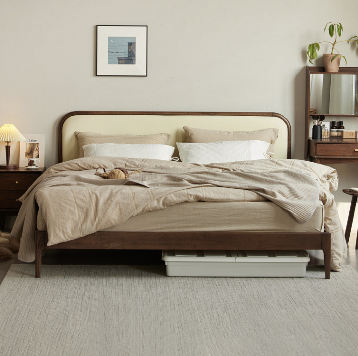 貝里胡桃軟包床架 BL-F8017