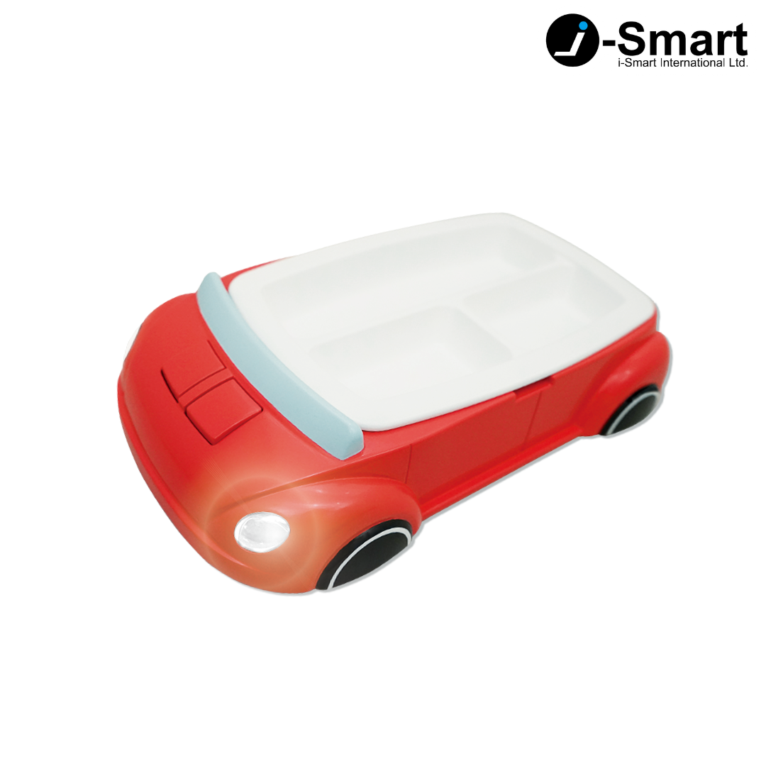 Hashy-兒童發聲餐盤系列-(紅色汽車/黃色汽車)