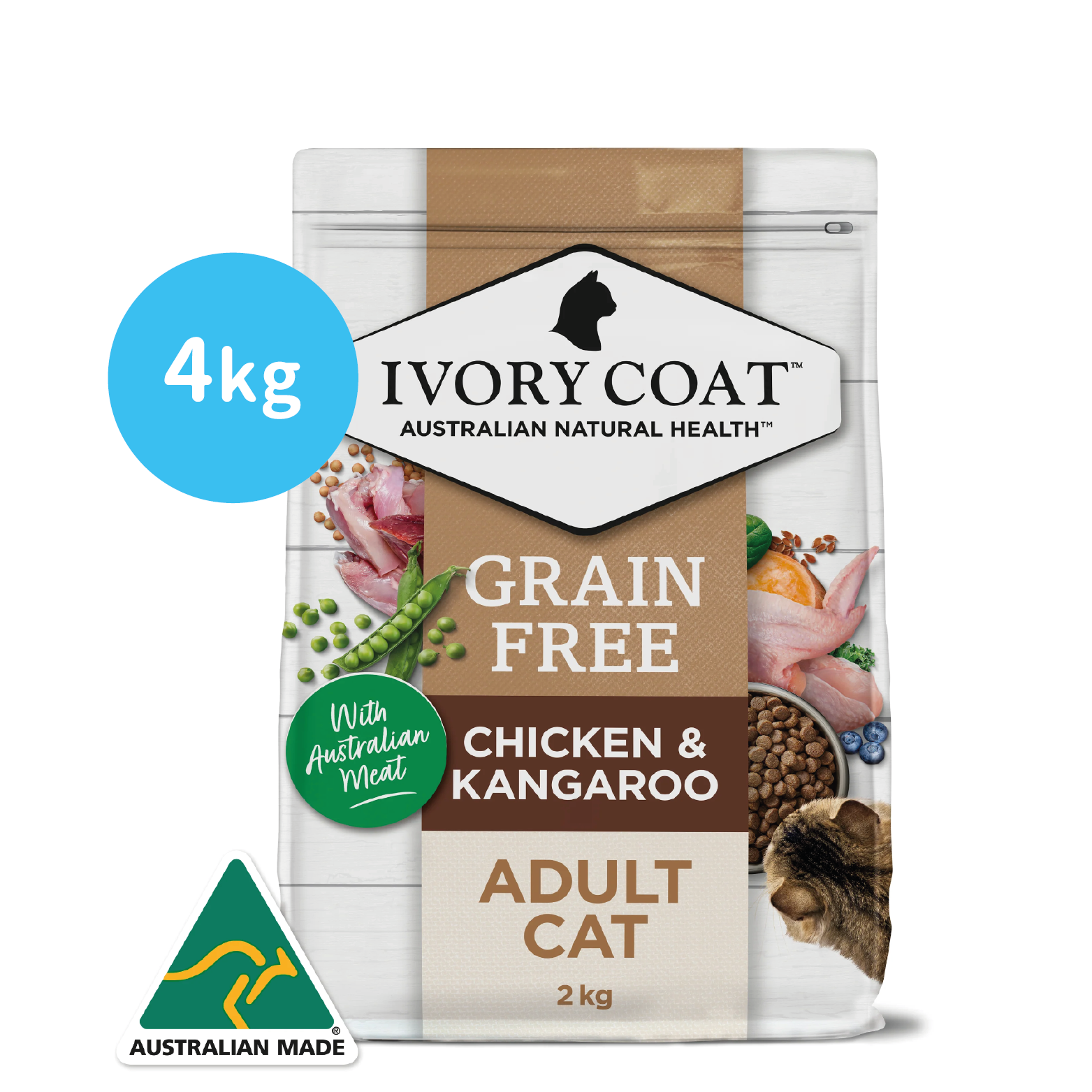 Ivory Coat⎜袋鼠肉&雞肉 室内成貓配方 4kg