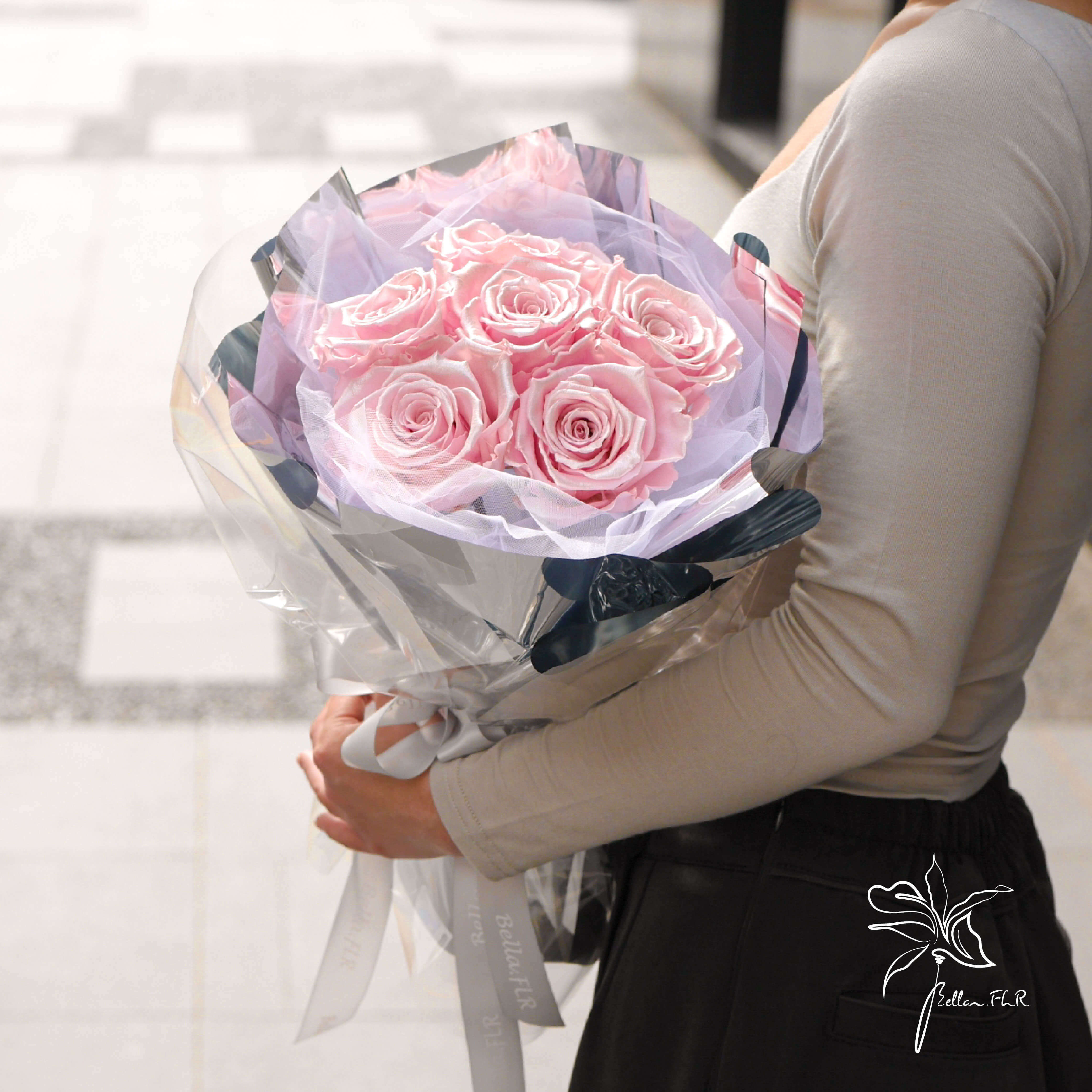 【粉色星河】6朵永生玫瑰花束