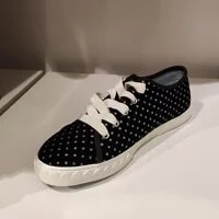 [S] KATE SPADE VALE VELVET SNEAKERS, BLACK/GLITTER, K5013-BLACK/GLITTER (SKS491)