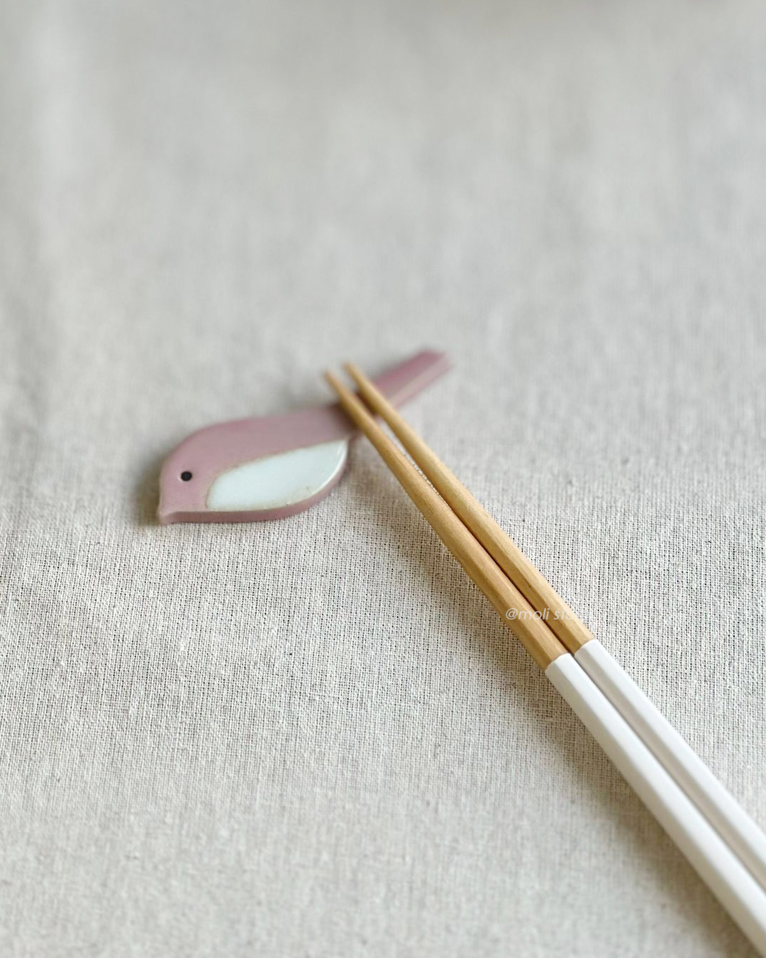 小鳥筷子托 粉色｜美濃燒