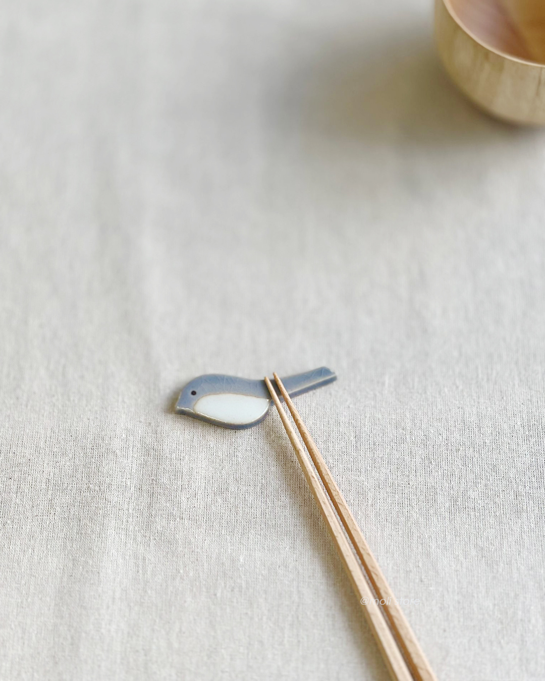 小鳥筷子托 粉藍｜美濃燒