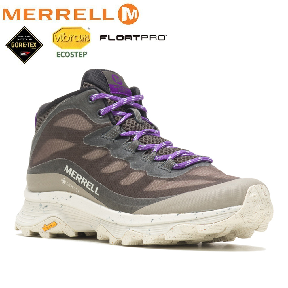 MERRELL 美國 067760 MOAB SPEED MID GORE-TEX 防水多功能健行鞋 女款 紫褐 防水透氣/羽量中底/避震氣墊 33ML067760