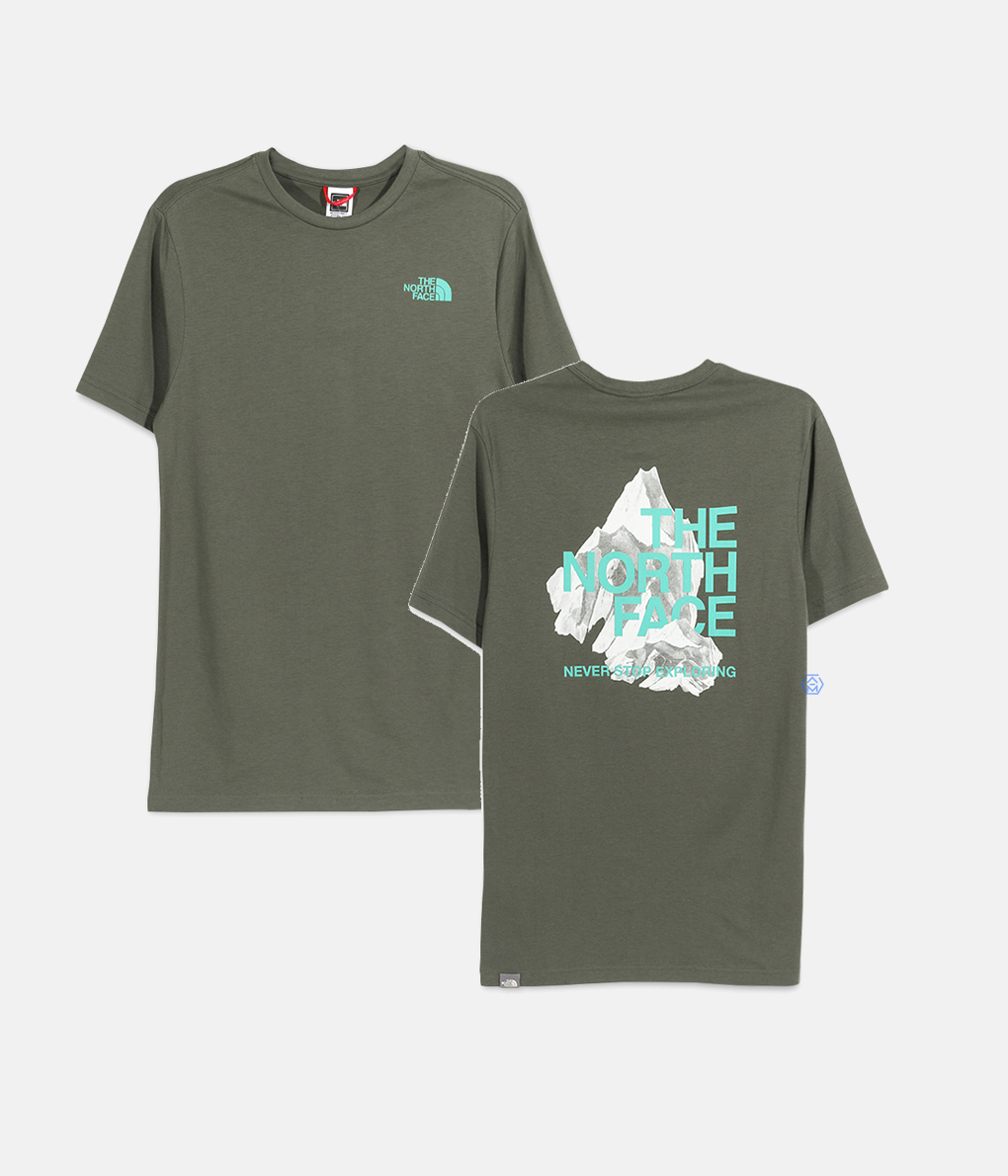 The North Face Mountain Shadow Tee 灰蒙綠T恤(NF0A84XC8G01)