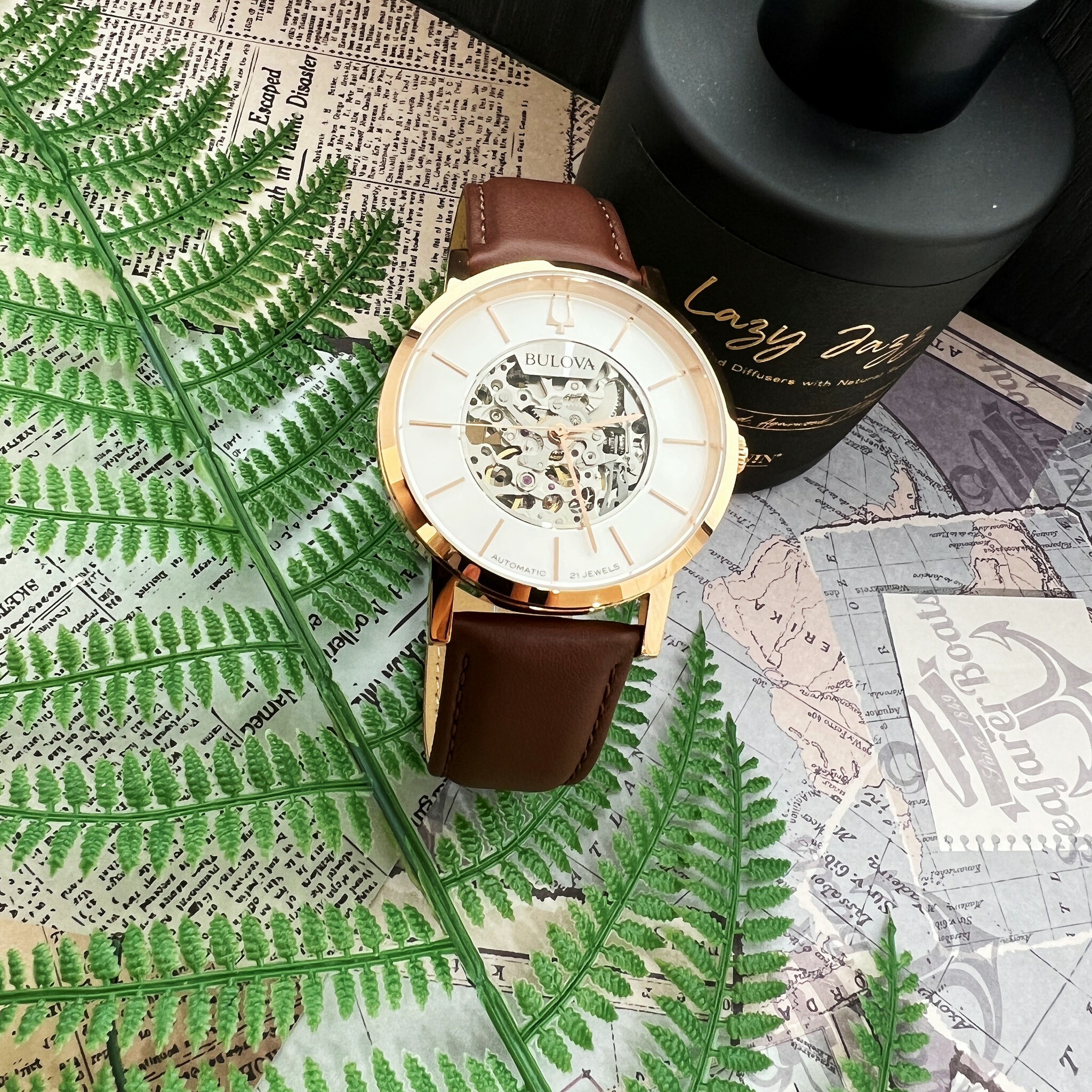 【BULOVA 寶路華】紳士鏤空機械錶 97A172(白) 42mm 現代鐘錶