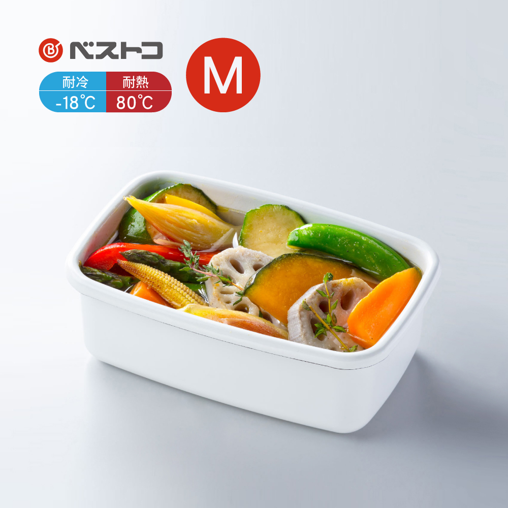 【日本Bestco】模組化搪瓷容器/白色/M號/MA-1801