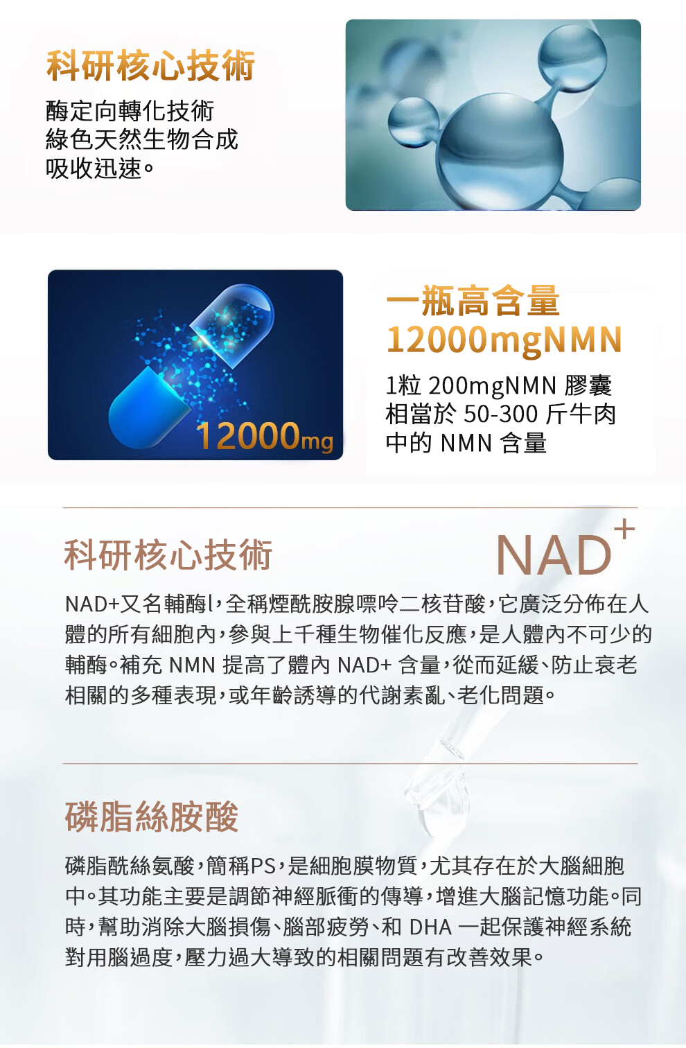 【 Spruce Nutrition 】特強  NMN + MAPK + PS 三合一配方 NMN 12000｜60 粒裝（美國原裝行貨）酶法工藝高純度 99% 提純