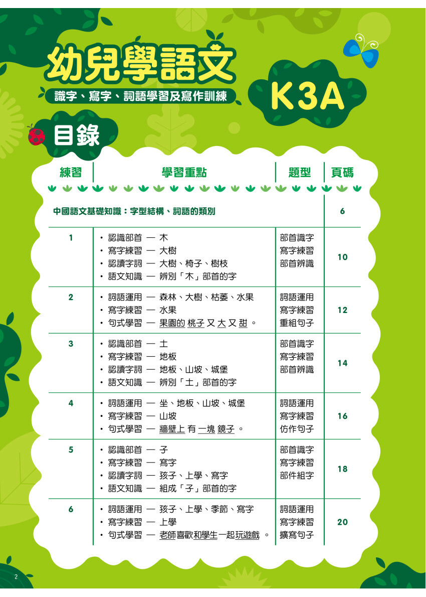 【多買多折】幼兒學語文：識字、寫字、詞語學習及寫作訓練 K3A