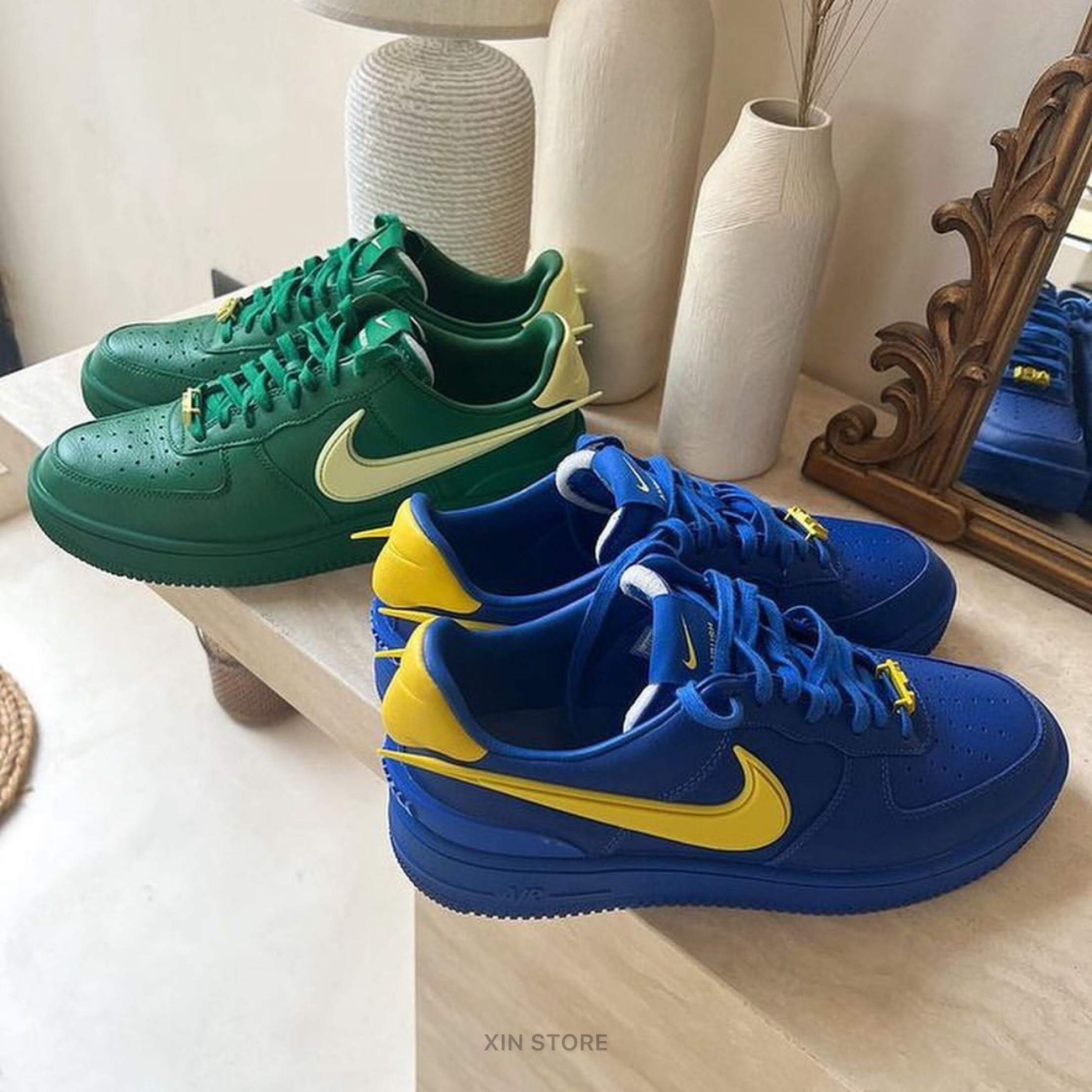 Nike Air Force 1 x Ambush 低筒聯名繽紛皮革綠黃