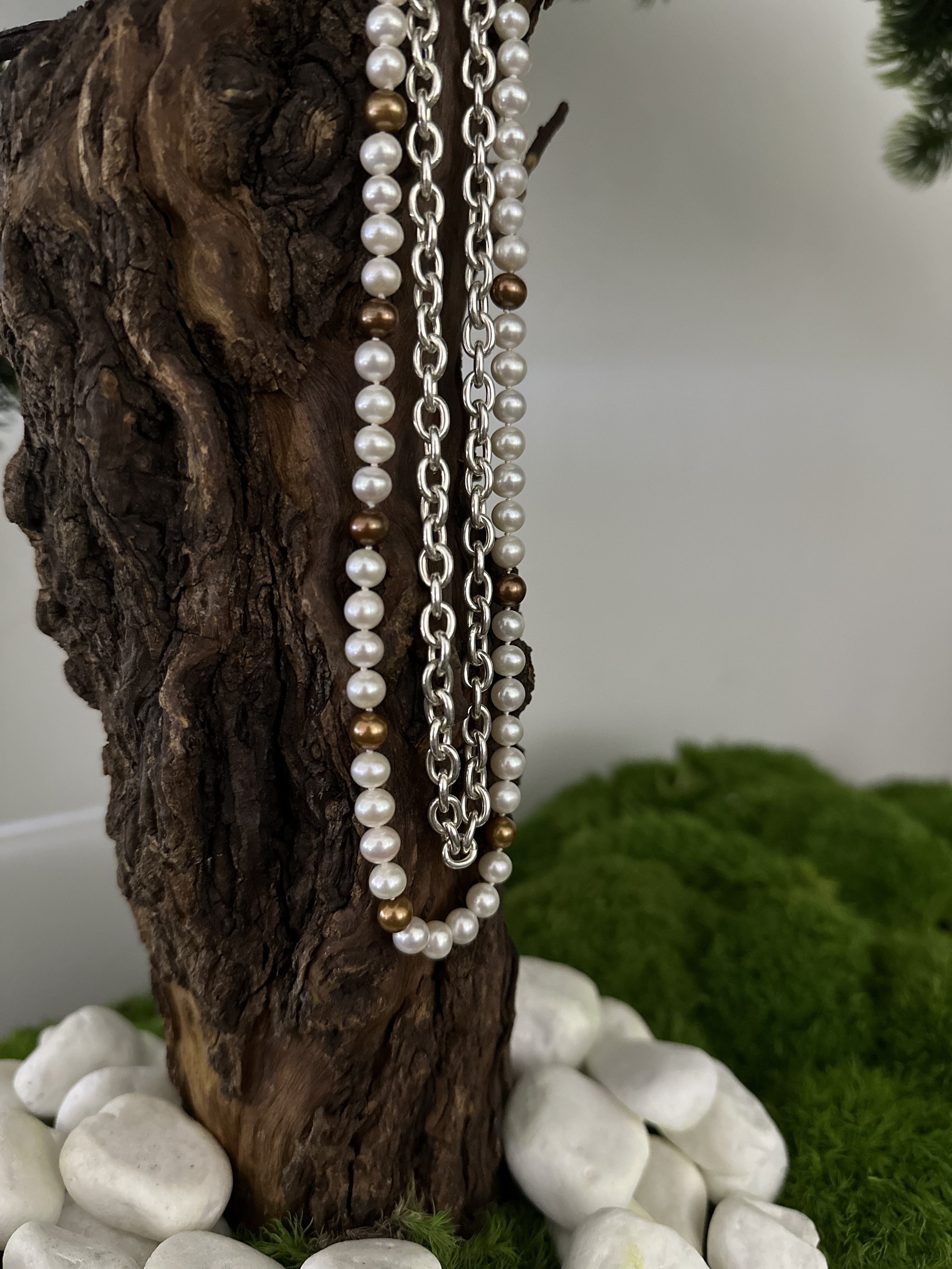 Combination Chain (Gold Pearl, Pearl & Silver)