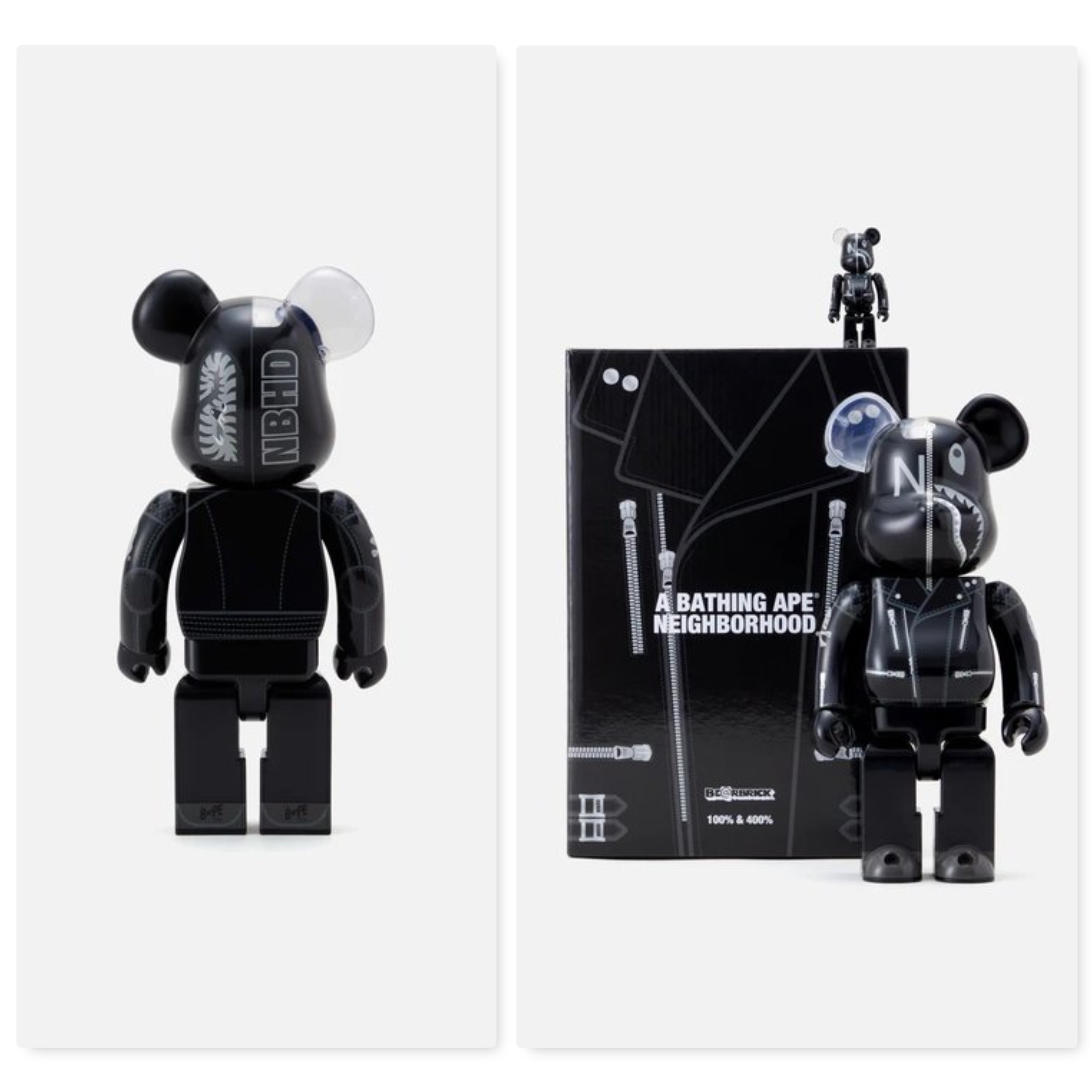 BE@RBRICK BAPE APE NEIGHBORHOOD 庫柏力克公仔皮衣400%+100%