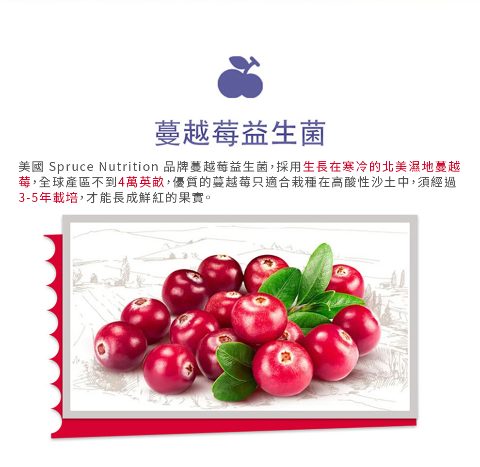 【 Spruce Nutrition 】蔓越莓 女性益生菌｜30 粒裝（美國原裝行貨）詳細資料