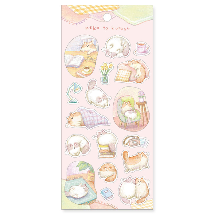 貓咪 動物生活系列貼紙 和紙貼紙|日本Mind Wave