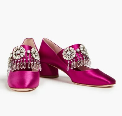 SRV06057 ROGER VIVIER Grande Soiree 45 紫色閃石絹面低跟鞋 RVW51726010RS0M814 (E)