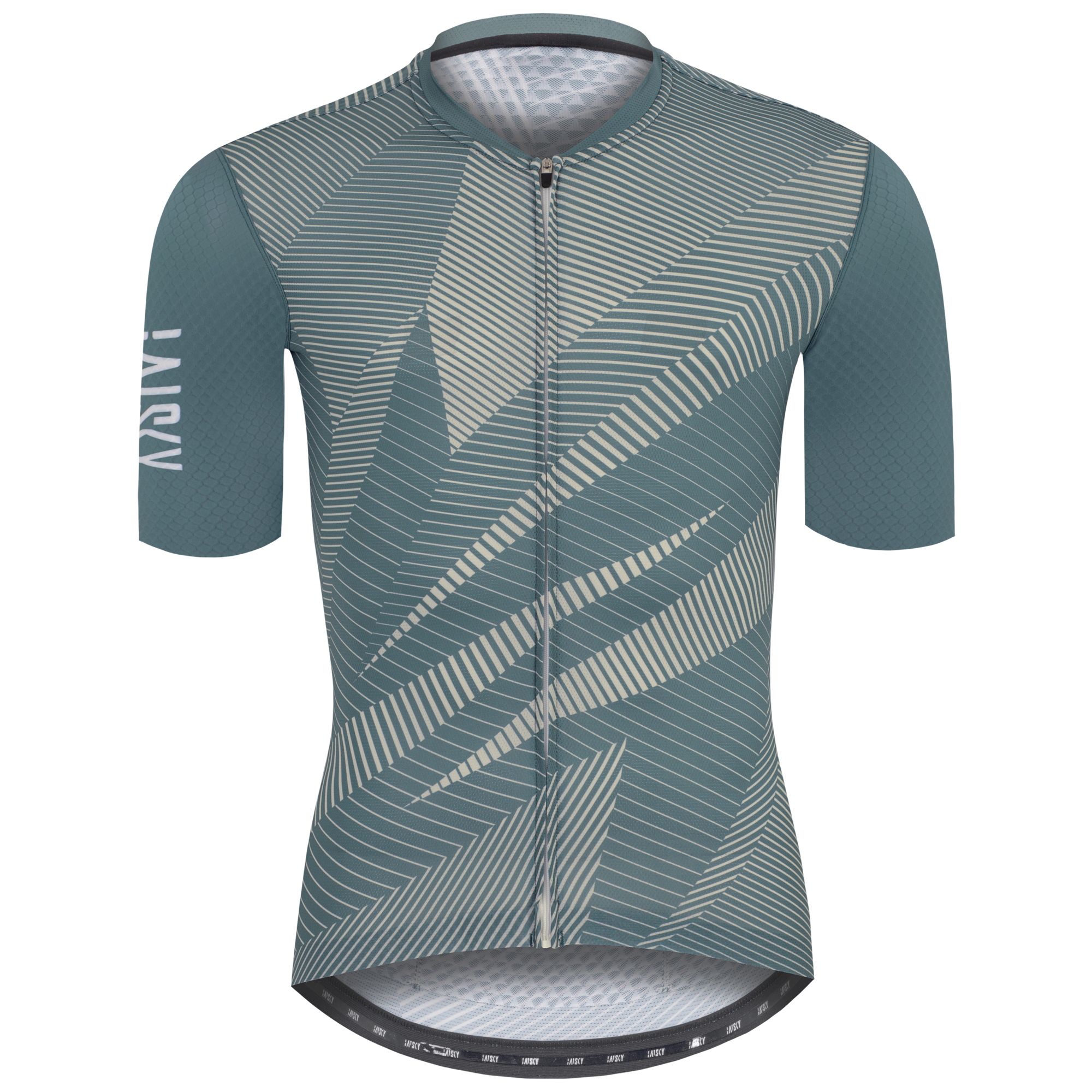 男款空力短車衣 柳葉 螢光藍