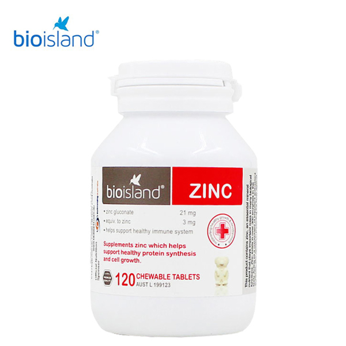 Bio Island - 天然嬰兒兒童補鋅咀嚼片 120粒 （平行進口） EXP：04/2023