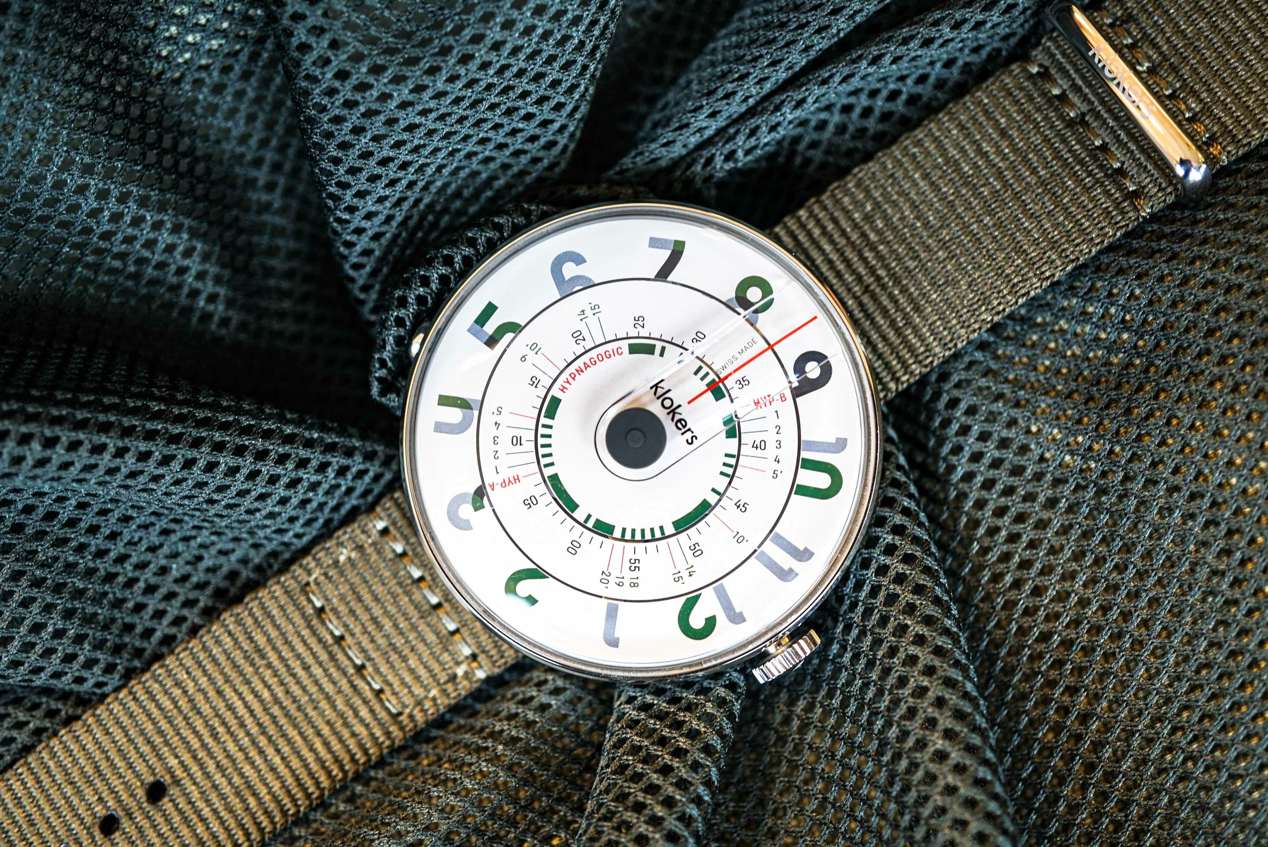 KLOK-01-H3 綠字錶頭+單圈尼龍錶帶