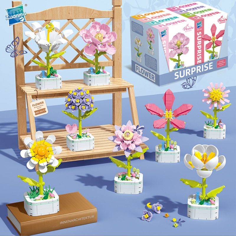 103C盆栽花積木8款一展示盒 103C