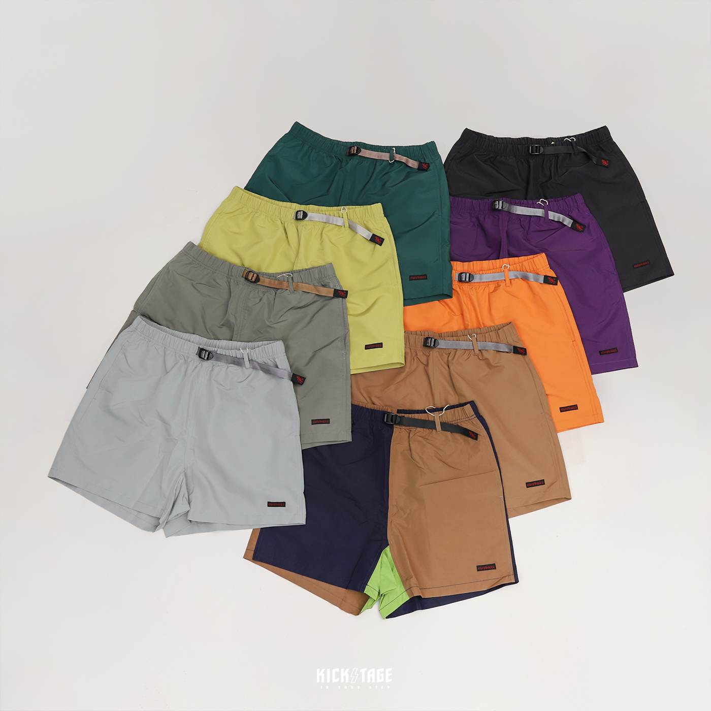 [5折售出無退換] 日本品牌 男款 GRAMICCI SHELL CANYON SHORT 九色 腰帶 小標 輕量 寬版 尼龍短褲 單車褲 海灘褲【G2SM-P069】