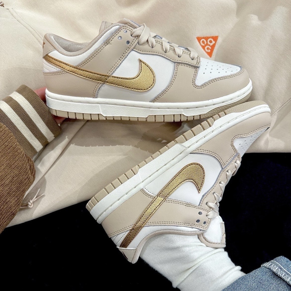 NIKE DUNK LOW 金箔奶茶 金勾 細閃 DX5930-001