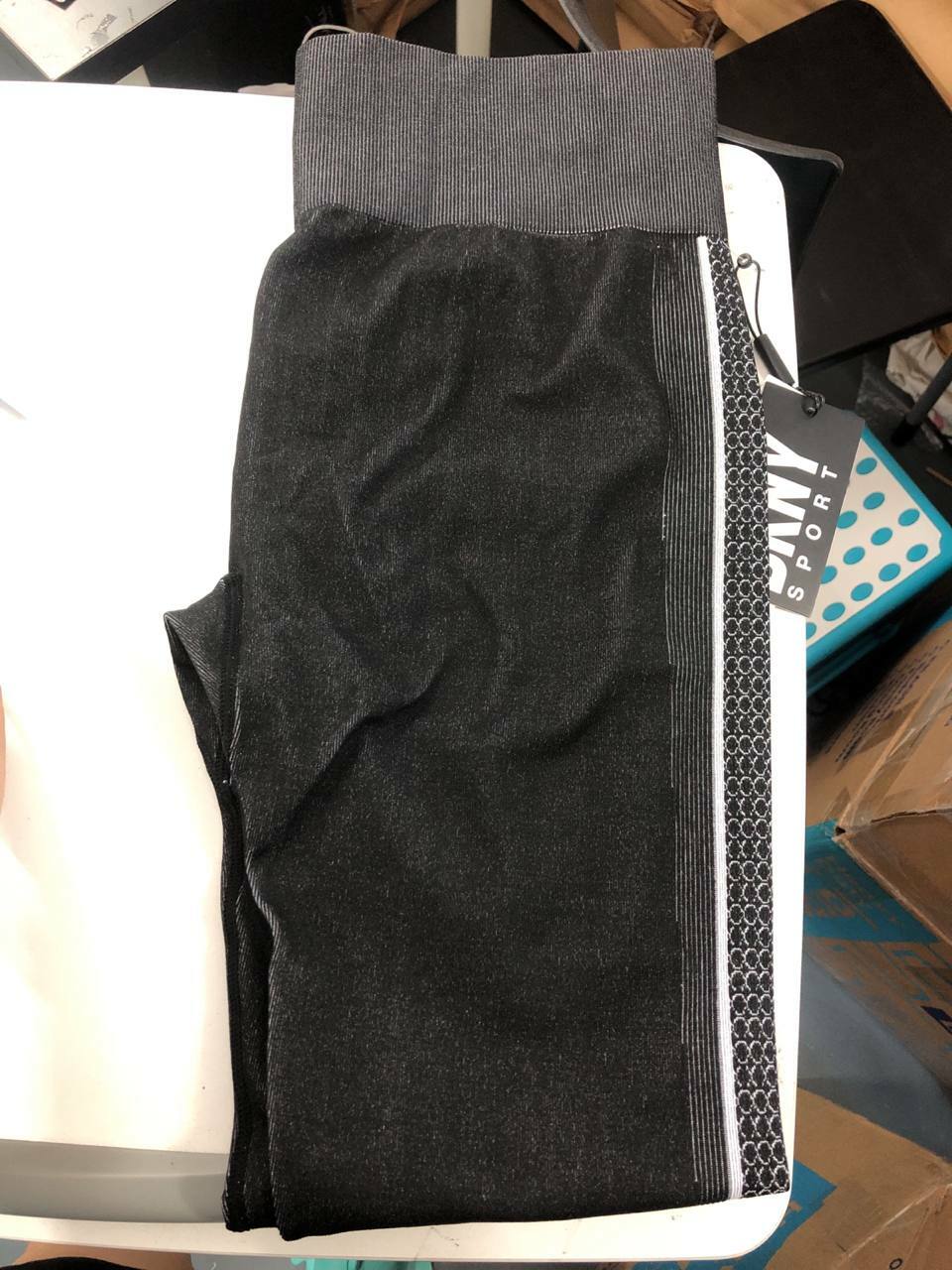 [S] DKNY TWO-TONE SEAMLESS LEGGING,BLACK, DP2P3076-BLK [FINAL SALE] (SD411)