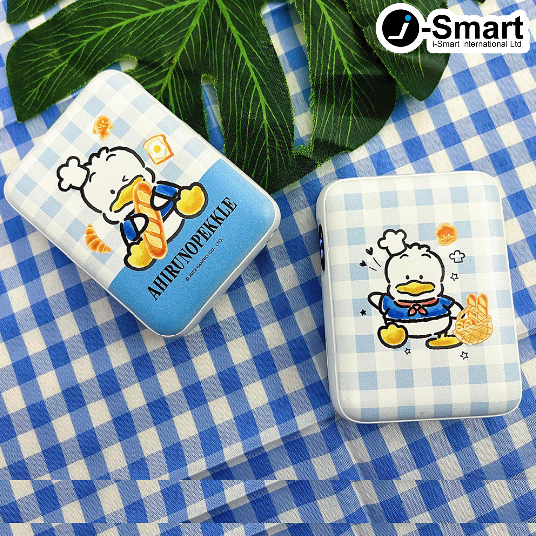 SANRIO-口袋行動電源-格紋系列-AHIRUNOPEKKLE