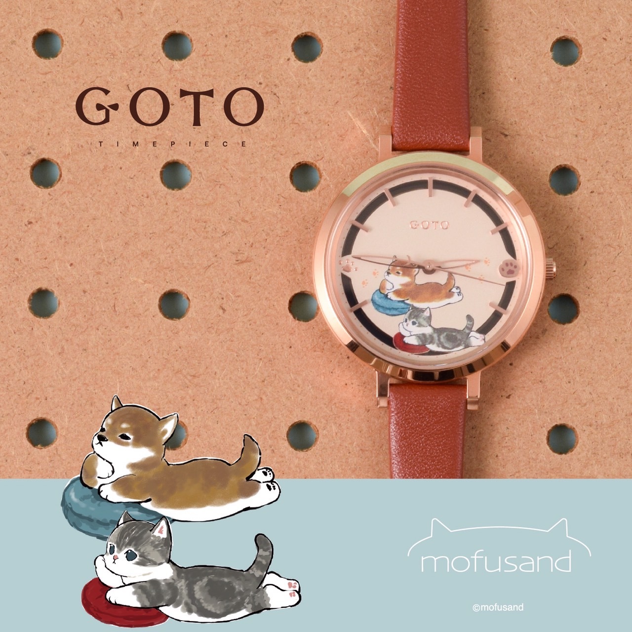 【GOTO】貓福珊迪聯名錶款-悠閒柴柴  GL3102L-4K-1D1  36mm 現代鐘錶