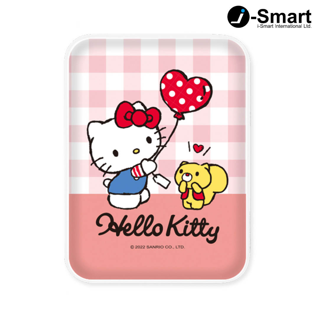 SANRIO-口袋行動電源-格紋系列-HELLO KITTY
