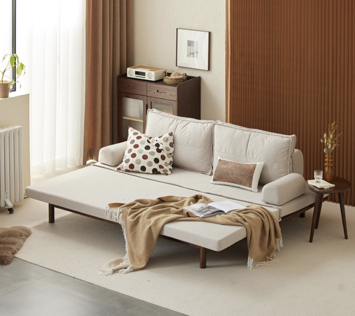 胡桃軟包沙發床 S1036