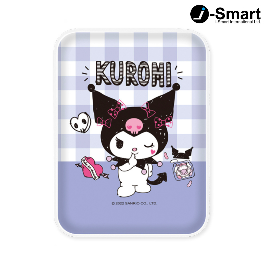 SANRIO-口袋行動電源-格紋系列-KUROMI