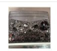 [S] KATE SPADE K9276 JEWELED GLITTER SMALL SLIM CARD HOLDER,SILVER, 196021187827 (SKS494)