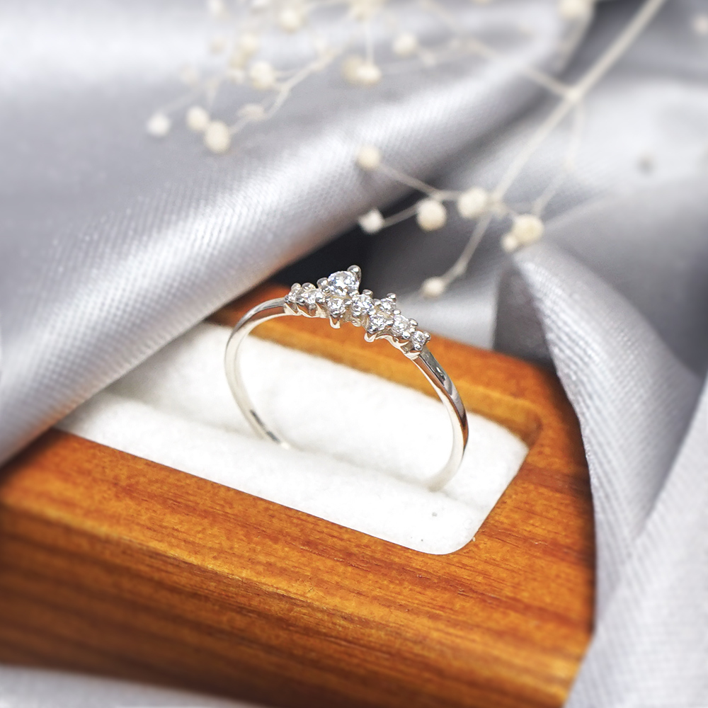 光鏡星軌純銀線戒 Taffy系列小鑽戒 925純銀戒指 尾戒