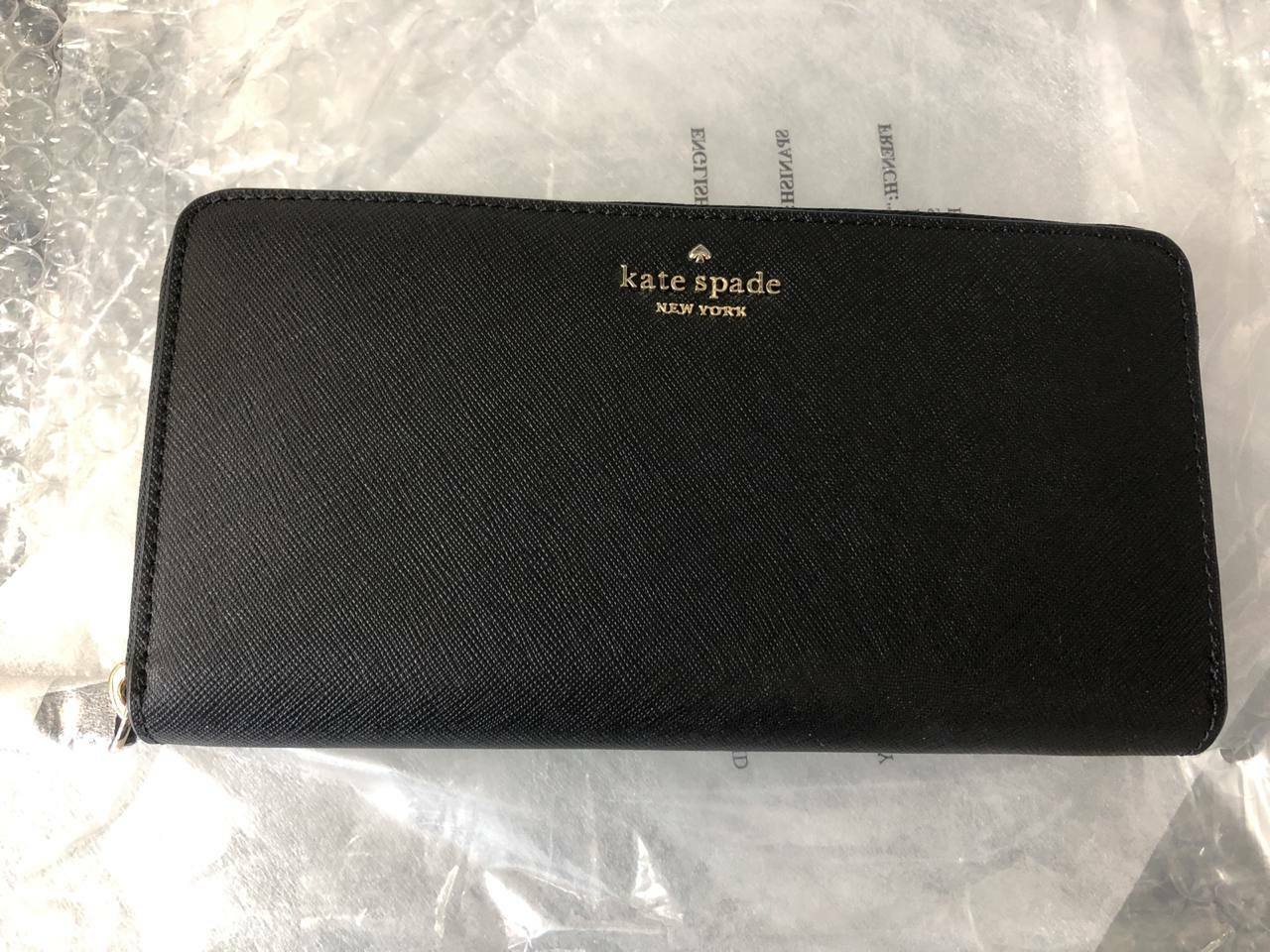 [S] KATE SPADE WLRU6061 LOING WALLET,BLACK, 767883579831 (SKS499)