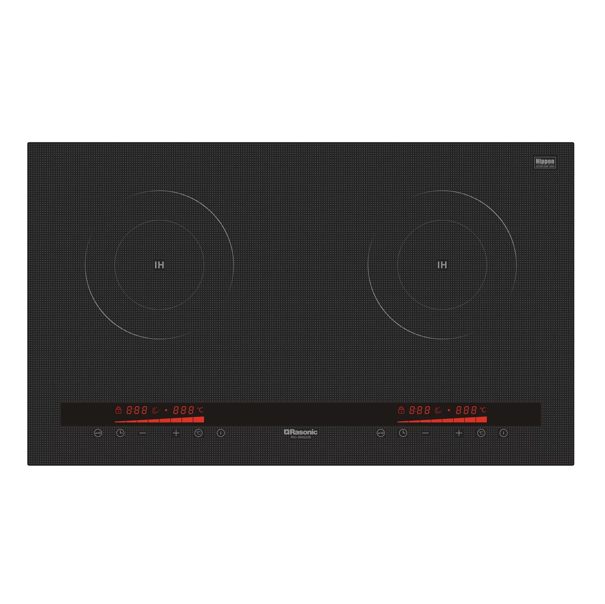 樂信 Rasonic   RIC-SNG228‧座檯‧嵌入式‧雙頭IH電磁爐‧2800W‧香港行貨,原廠5年保養‧