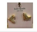 [S] KATE SPADE KA215 SNOW DAY ICE SKATE PAVE HOLIDAY STUD EARRINGS,CLEAR/GOLD, 196021195839 (SKS500)