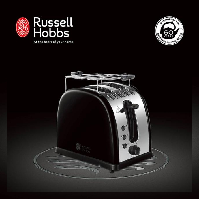 【官網限定】Russell Hobbs 英國羅素 Legacy 晶亮烤麵包機 晶亮黑【21293TW】