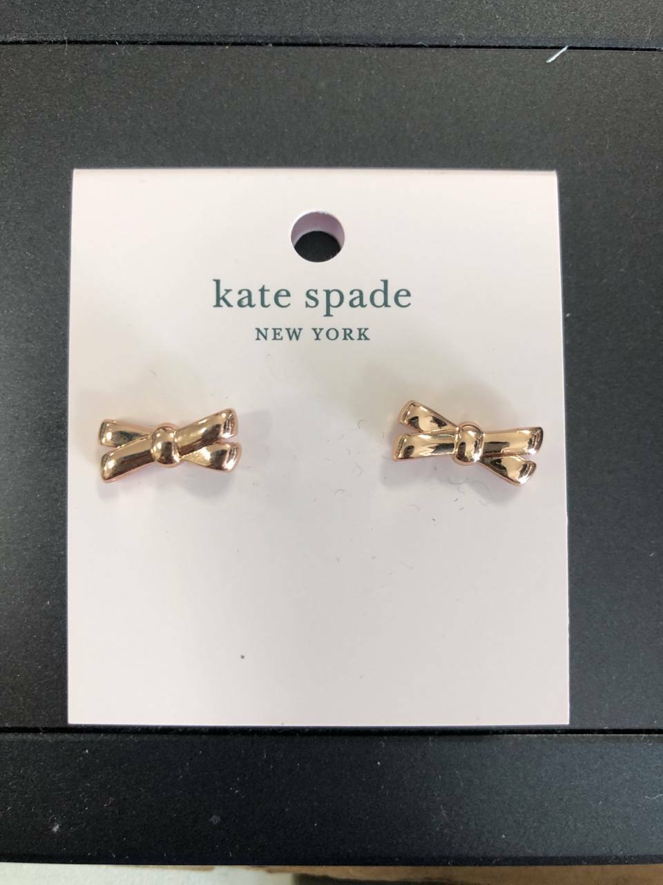 [S] KATE SPADE Q023 C2255 DOUBLE BOW STUD EARINGS,ROSE GOLD, 196021195235 (SKS508)