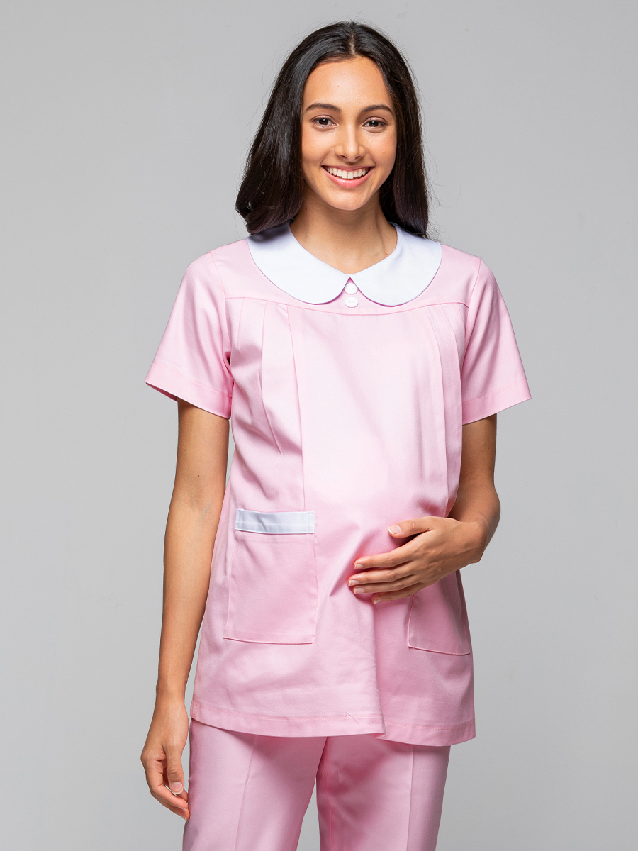 【 B801-A0 】孕婦衣褲套裝-B立挺布-寶寶粉