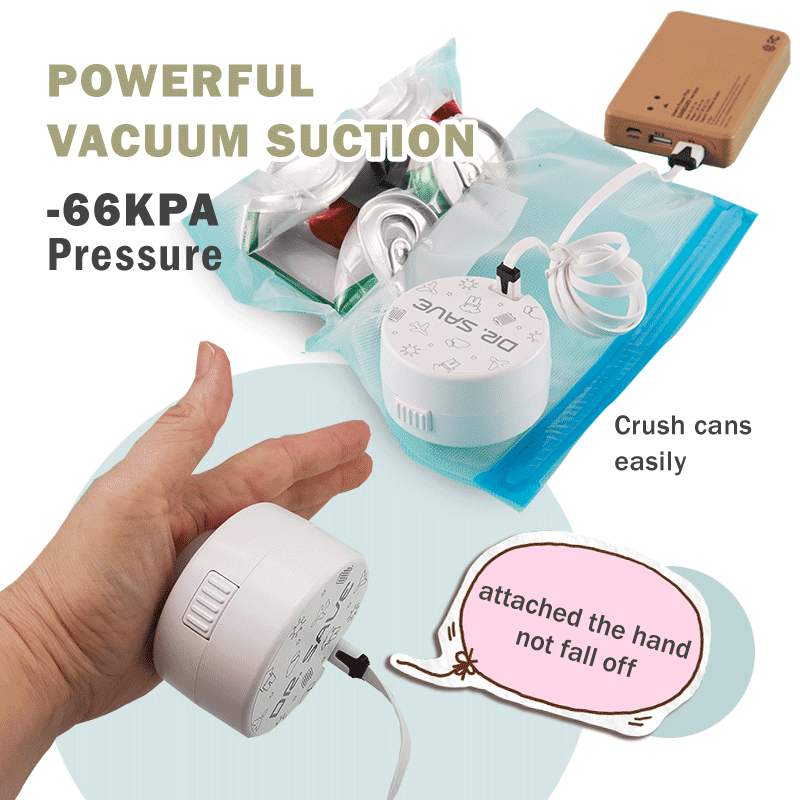 Powerful vacuum suction. -66 kpa pressure.