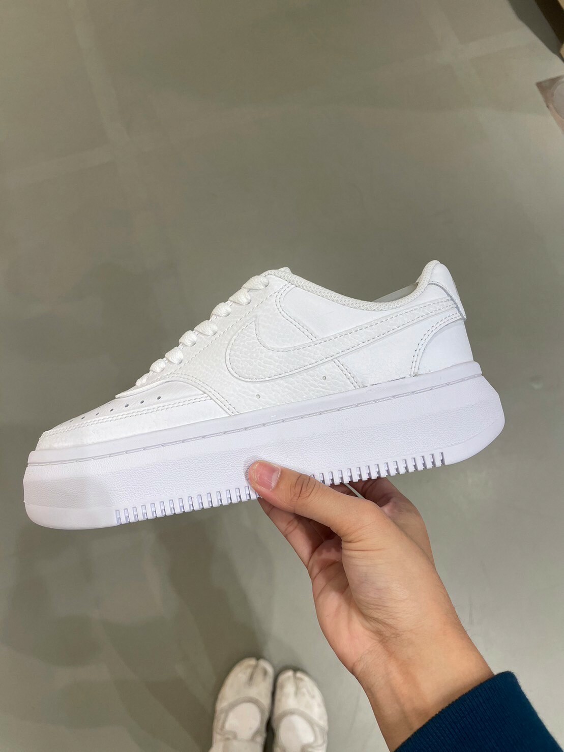 NIKE COURT VISION ALTA LEATHER厚底增高 黑白輕量 女鞋FEB-