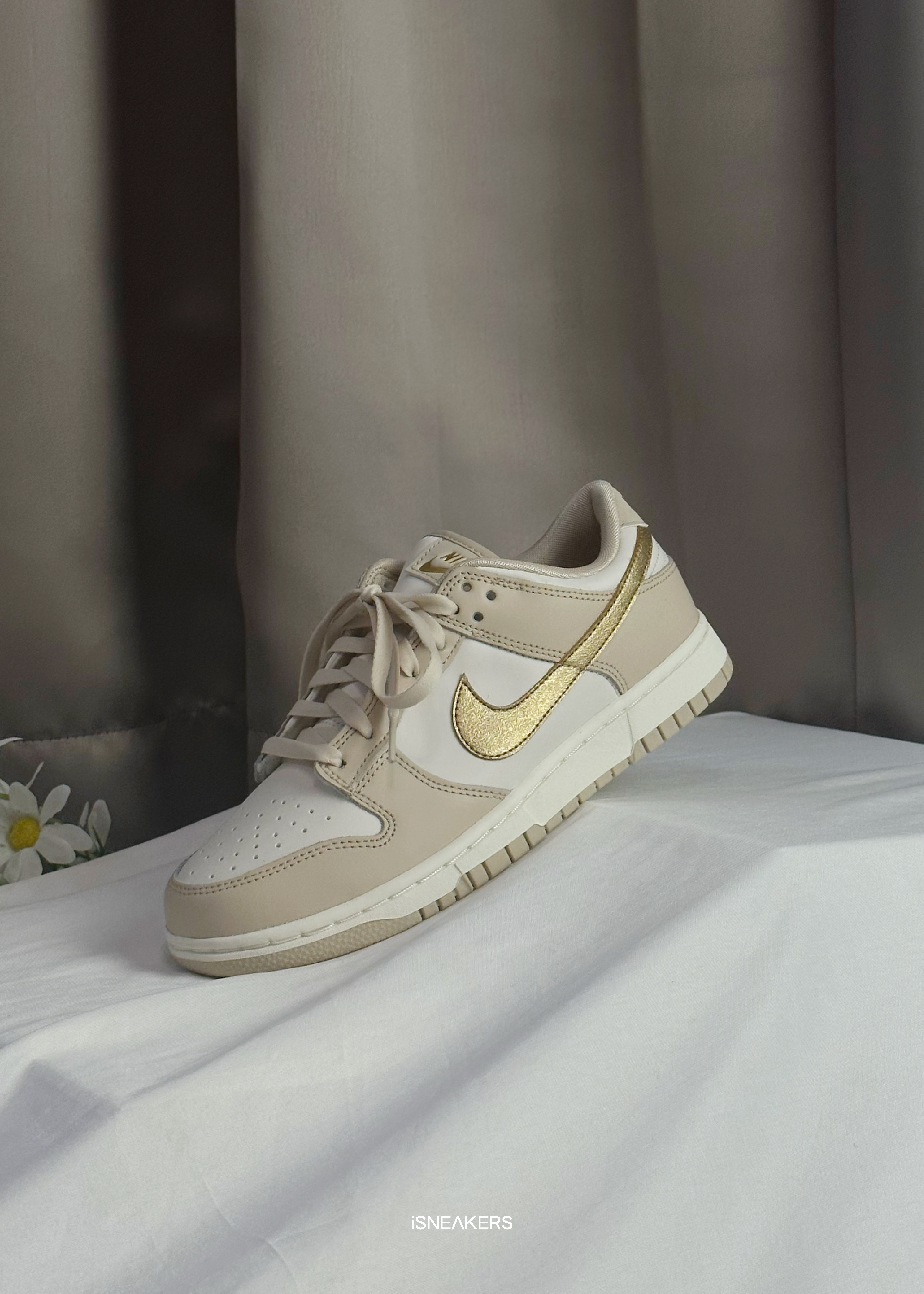 iSNEAKERS｜Νike Dunk Low "Gold Swoosh" 金箔玫瑰 奶茶金 卡其 金色 金勾 奶白 DX5930-001