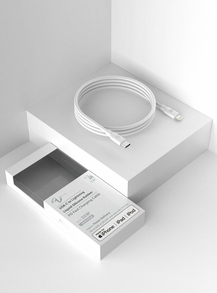 Allite 1.5 M 液態矽膠充電線（USB-C to Lightning）